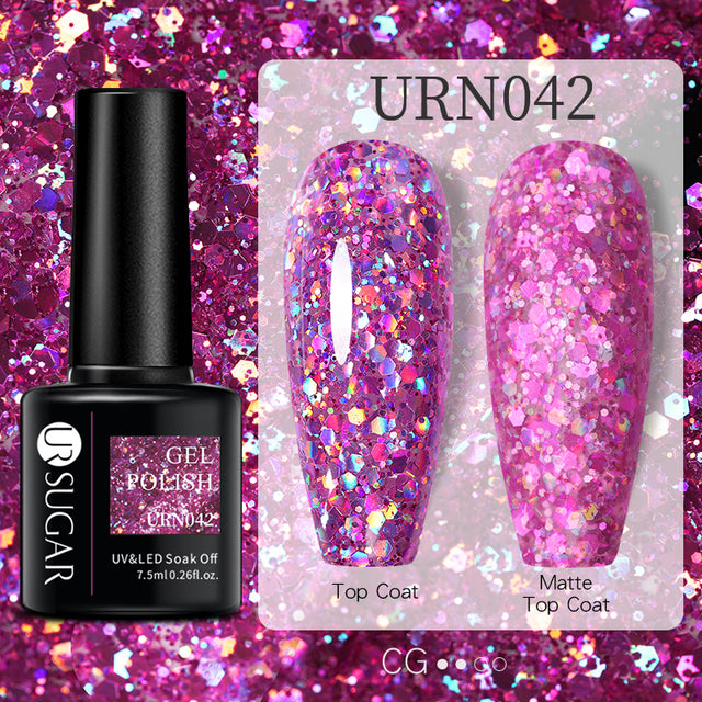 UR SUGAR 7.5ml Fluorescent Neon Glow-in-dark Gel Nail Polish Semi Perma Luminous UV Led Gel Varnish Manicure For Nails DIY