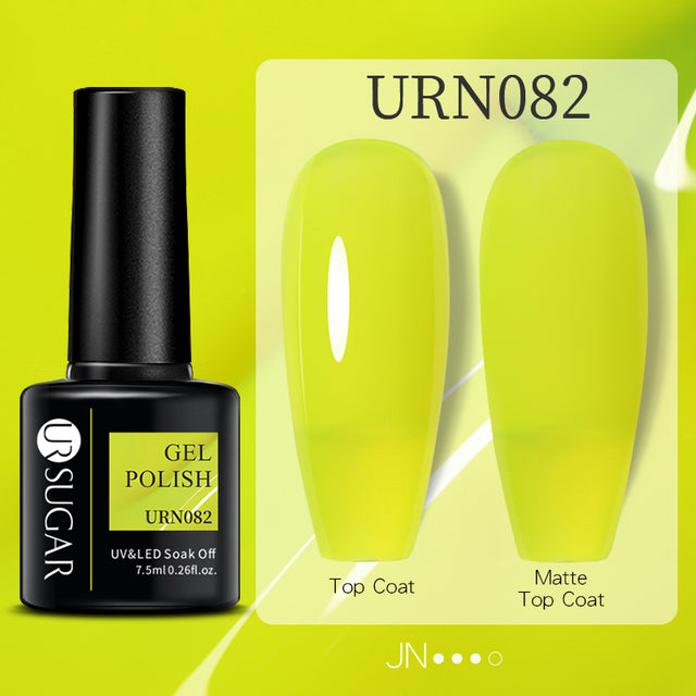 UR SUGAR 7.5ml Fluorescent Neon Glow-in-dark Gel Nail Polish Semi Perma Luminous UV Led Gel Varnish Manicure For Nails DIY