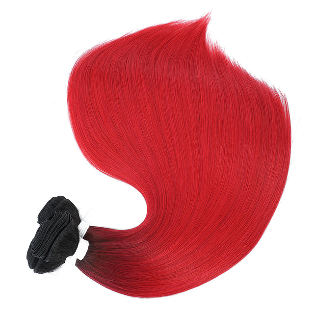 Bone Straight Hair Bundles Piano Ombre Hair Extensions Fake Fibers Super Long Synthetic Yaki Straight Hair Weaving Full to End