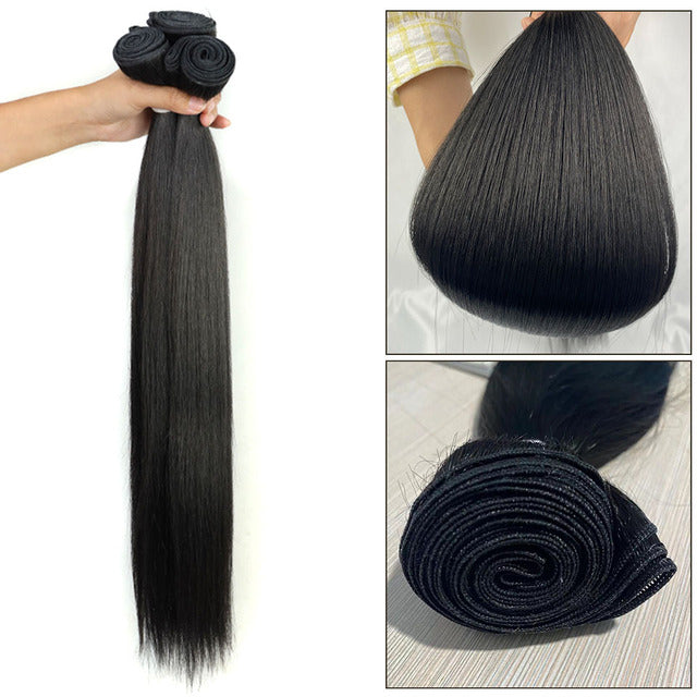 Bone Straight Hair Bundles Piano Ombre Hair Extensions Fake Fibers Super Long Synthetic Yaki Straight Hair Weaving Full to End