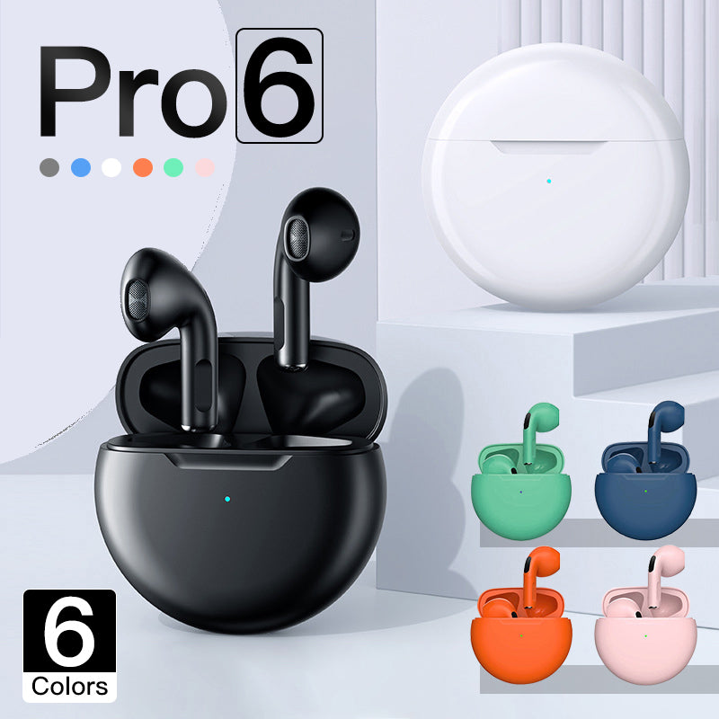 Air Pro 6 TWS Bluetooth-Compatible Headphones With Mic Noise Cancelling Earbuds Gaming Headset Wireless Music HiFi Earpoddings