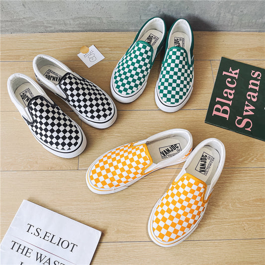 Plaid Canvas Shoes for Women or men Flat Casual Shoes  Autumn Plaid Lazy Sneaker