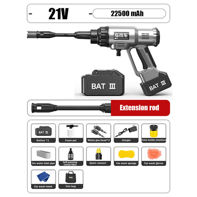 25000 mAh Cordless Pressure Washer High Pressure Car Washing Water Gun Pressure Sprayer Portable Foam Generator Car Accessories