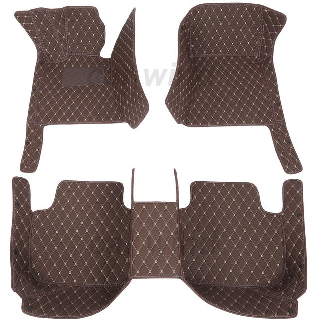 Car Floor Mats For VW Volkswagen Polo Sedan 2011 2012 2013 2014 2015 2018 Csutomized Leather Carpets Rugs Foot Pads Accessories