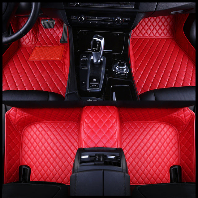 Car Floor Mats For VW Volkswagen Polo Sedan 2011 2012 2013 2014 2015 2018 Csutomized Leather Carpets Rugs Foot Pads Accessories