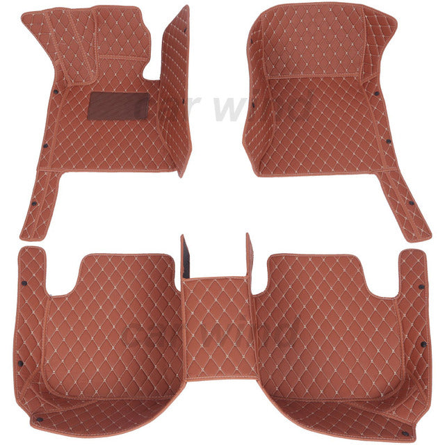 Car Floor Mats For VW Volkswagen Polo Sedan 2011 2012 2013 2014 2015 2018 Csutomized Leather Carpets Rugs Foot Pads Accessories