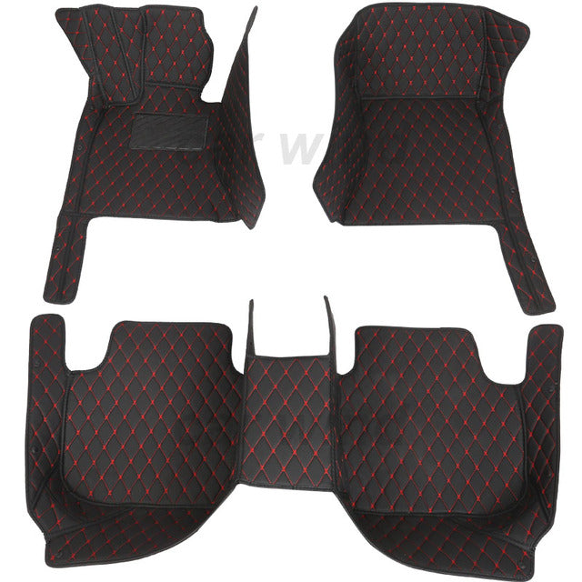 Car Floor Mats For VW Volkswagen Polo Sedan 2011 2012 2013 2014 2015 2018 Csutomized Leather Carpets Rugs Foot Pads Accessories