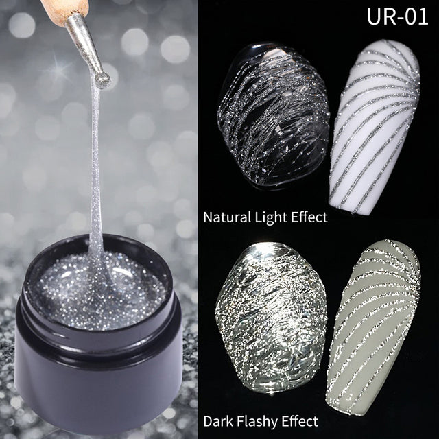 UR SUGAR Luminous Wire Drawing Gel Varnish Manicure Glow In Dark Spider Painting Gel Nails Art DIY Design