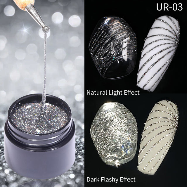 UR SUGAR Luminous Wire Drawing Gel Varnish Manicure Glow In Dark Spider Painting Gel Nails Art DIY Design