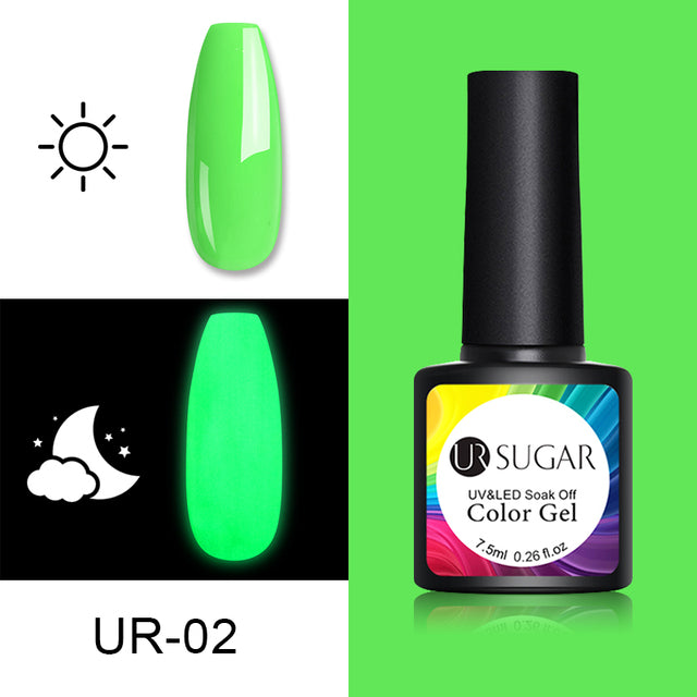 UR SUGAR Luminous Wire Drawing Gel Varnish Manicure Glow In Dark Spider Painting Gel Nails Art DIY Design
