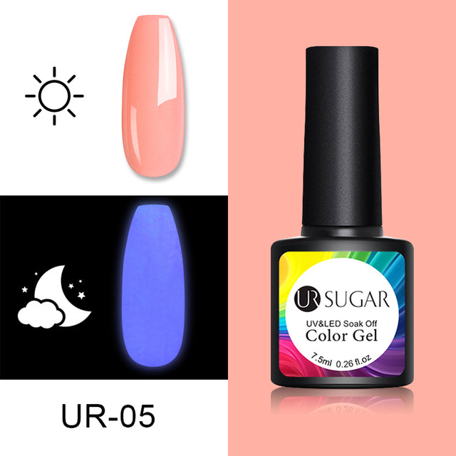 UR SUGAR Luminous Wire Drawing Gel Varnish Manicure Glow In Dark Spider Painting Gel Nails Art DIY Design