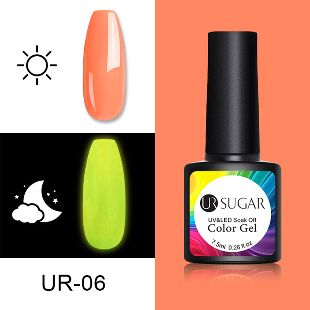 UR SUGAR Luminous Wire Drawing Gel Varnish Manicure Glow In Dark Spider Painting Gel Nails Art DIY Design