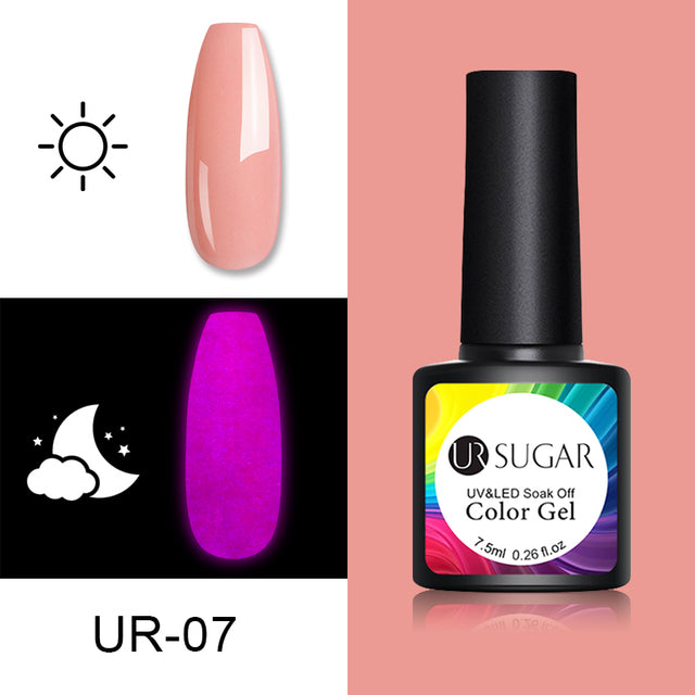 UR SUGAR Luminous Wire Drawing Gel Varnish Manicure Glow In Dark Spider Painting Gel Nails Art DIY Design