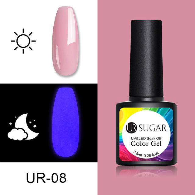 UR SUGAR Luminous Wire Drawing Gel Varnish Manicure Glow In Dark Spider Painting Gel Nails Art DIY Design