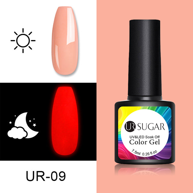 UR SUGAR Luminous Wire Drawing Gel Varnish Manicure Glow In Dark Spider Painting Gel Nails Art DIY Design