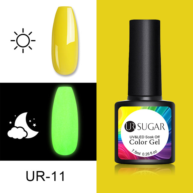 UR SUGAR Luminous Wire Drawing Gel Varnish Manicure Glow In Dark Spider Painting Gel Nails Art DIY Design