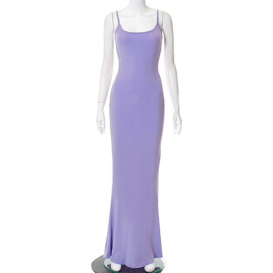 Satin Slip Sleeveless Backless Maxi Dress Women 2022 Y2k Summer Bodycon Elegant Sexy Outfits Ladies Birthday Party Club Sundress