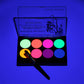 8 colors body painting palette Art UV glow in the dark makeup kids face FRESH color halloween Party Fancy Dress paint make up