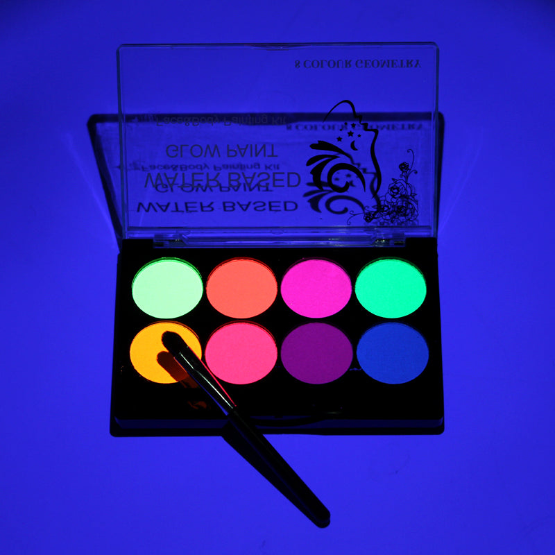 8 colors body painting palette Art UV glow in the dark makeup kids face FRESH color halloween Party Fancy Dress paint make up