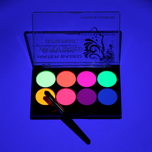 8 colors body painting palette Art UV glow in the dark makeup kids face FRESH color halloween Party Fancy Dress paint make up